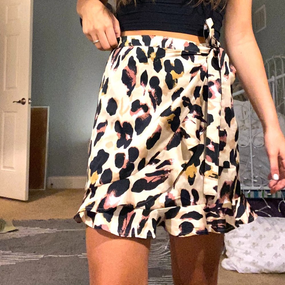 Cheetah Print Wrap Skirt